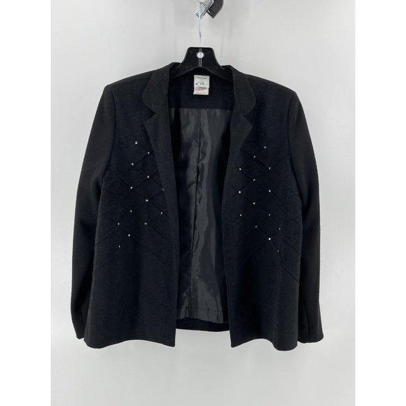 Vintage Petites by Willi USA Women's Faux Suede Rhinestone Crop Jacket Size 10 - Picture 3 of 12